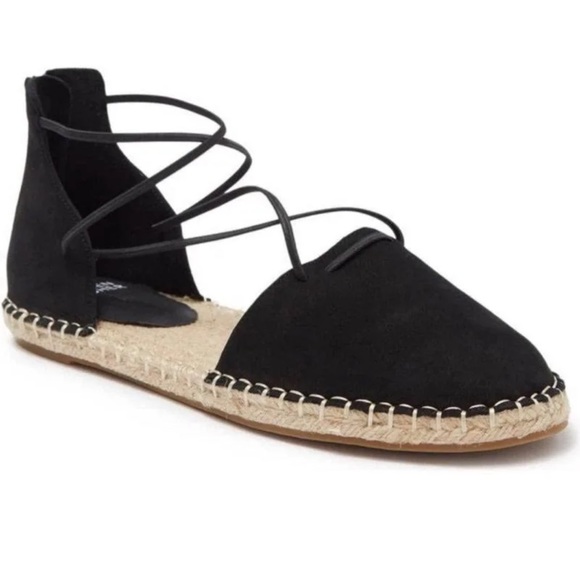 Eileen Fischer NWT Lee Flat Espadrille in Black Suede with back zipper. - Picture 9 of 11